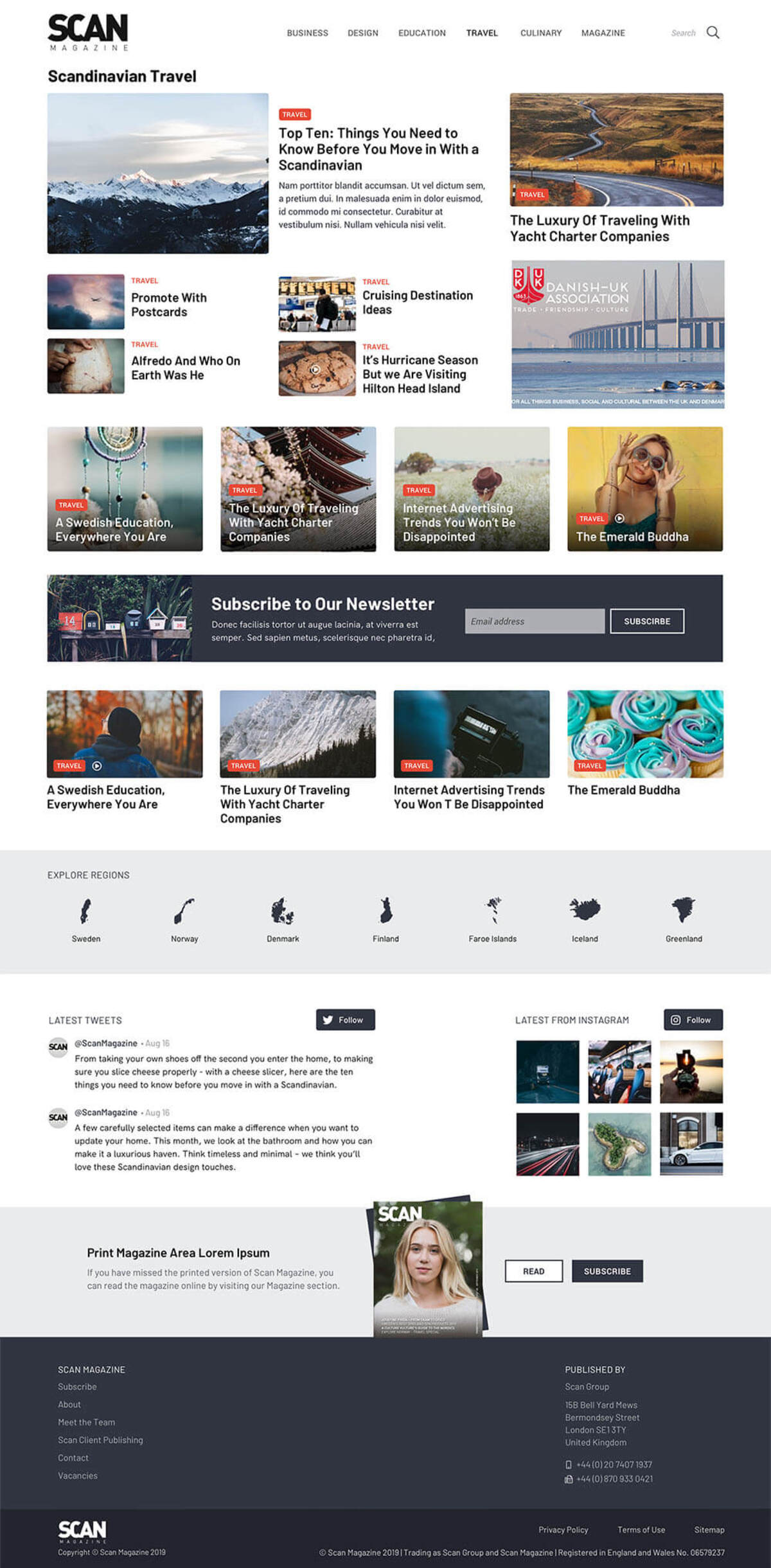 Simlar to regions, category page hightlight the articles from category