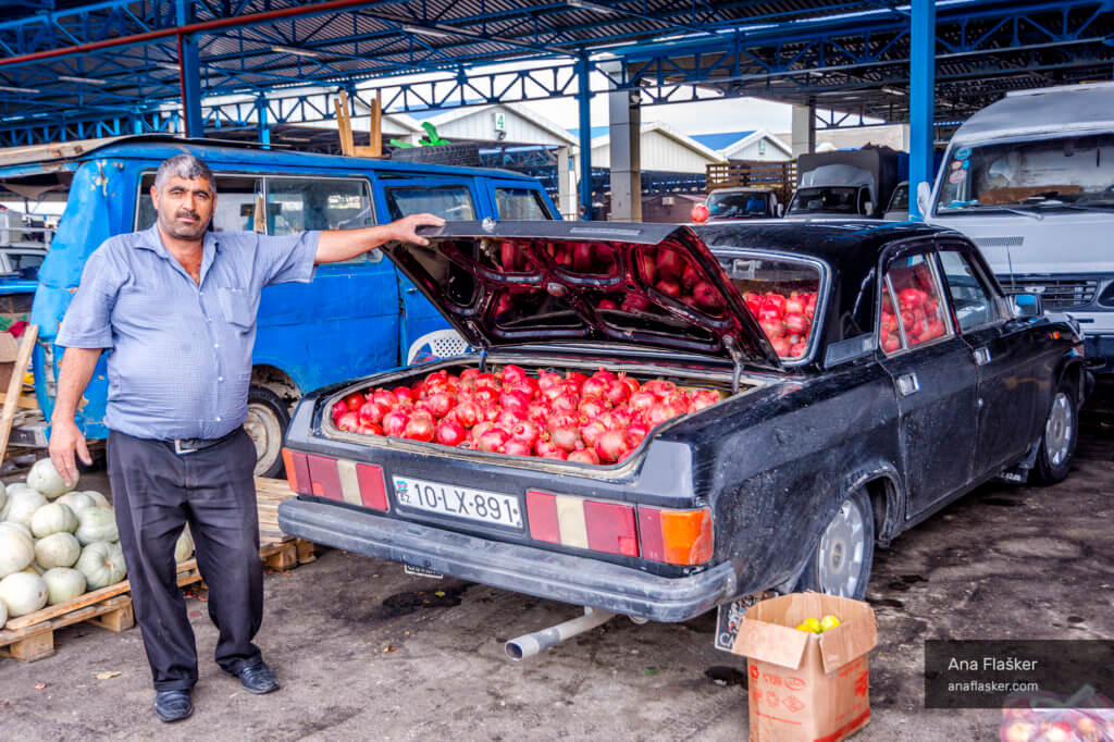 pomegranates in lada, baku, azerbaijan